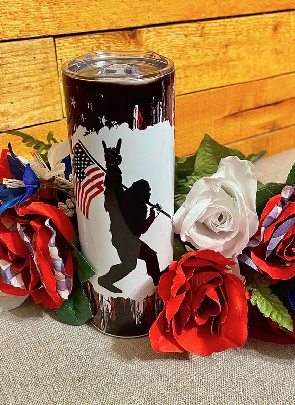 American Flag Bigfoot Tumbler - 20 oz Stainless Steel