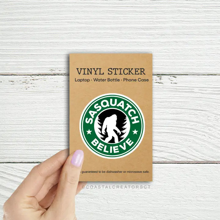 Bigfoot Sasquatch Believe 3" Round Diecut Sticker