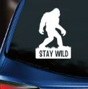 Bigfoot Sasquatch Stay Wild Window Decal - White