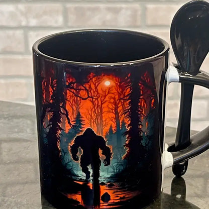 Bigfoot Sunset in the Swamp - Mug with Spoon
