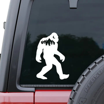 Bigfoot Sasquatch Vinyl Window Decal - White