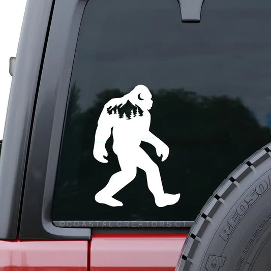 Bigfoot Sasquatch Vinyl Window Decal - White