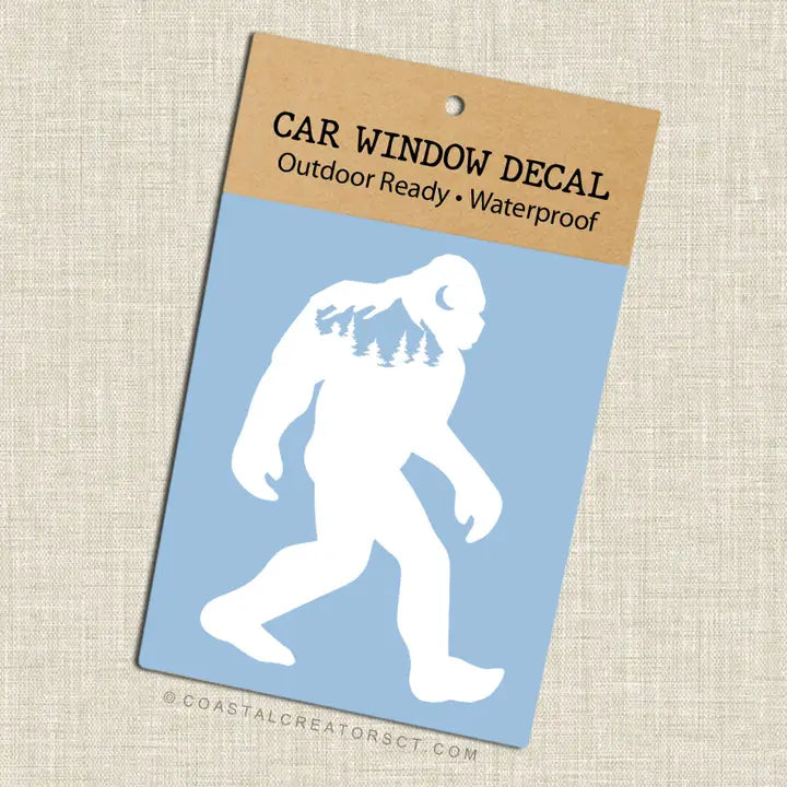 Bigfoot Sasquatch Vinyl Window Decal - White