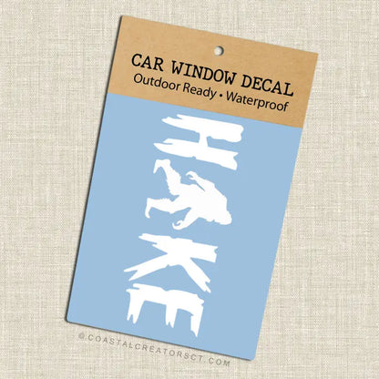 Bigfoot Sasquatch HIKE Car Window Decal - White